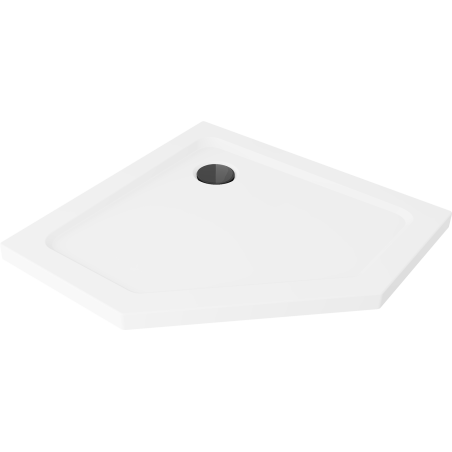 Mexen Flat penkiakampis slim dušo padėklas 80 x 80 cm, baltas, juodas sifonas - 41P108080-B