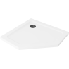 Mexen Flat penkiakampis slim dušo padėklas 80 x 80 cm, baltas, juodas sifonas - 41P108080-B