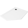Mexen Flat penkiakampė slim dešinė dušo kabina 100 x 90 cm, balta, juodas sifonas - 41P109010R-B