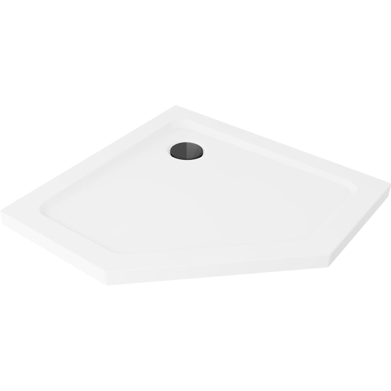 Mexen Flat penkiakampis slim dušo padėklas 100 x 100 cm, baltas, sifonas juodas - 41P101010-B