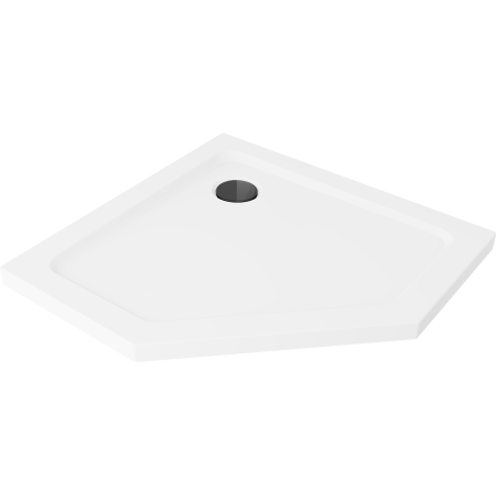Mexen Flat penkiakampis slim dušo padėklas 100 x 100 cm, baltas, sifonas juodas - 41P101010-B