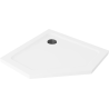 Mexen Flat penkiakampis slim dušo padėklas 100 x 100 cm, baltas, sifonas juodas - 41P101010-B