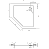 Mexen Flat penkiakampis plonas dušo padėklas 80 x 80 cm, juodas, juodas sifonas - 41P708080-B