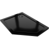 Mexen Flat penkiakampis dušo padėklas slim kairysis 90 x 80 cm, juodas, juodas sifonas - 41P708090L-B