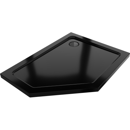Mexen Flat penkiakampis dušo padėklas slim dešinysis 100 x 90 cm, juodas, sifonas juodas - 41P709010R-B