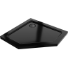 Mexen Flat penkiakampis slim dušo padėklas 100 x 100 cm, juodas, juodas sifonas - 41P701010-B