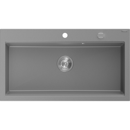 Mexen Slido granitinė 1 dubens plautuvė 900 x 500 mm, pilka, chromuotas sifonas - 6528901005-71