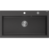 Mexen Slido 1 dubens granitinė plautuvė 900 x 500 mm, juoda su taškeliais, chromuotas sifonas - 6528901005-75 - 6528901005-76