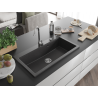 Mexen Slido 1 dubens granitinė plautuvė 900 x 500 mm, juoda su taškeliais, chromuotas sifonas - 6528901005-75 - 6528901005-76