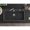 Mexen Slido 1 dubens granitinė plautuvė 900 x 500 mm, juoda su taškeliais, chromuotas sifonas - 6528901005-75 - 6528901005-76