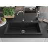 Mexen Slido granitinė vienos kameros plautuvė 900 x 500 mm, juoda, chromuotas sifonas - 6528901005-77