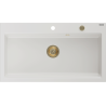 Mexen Slido Granitinė vienos kameros plautuvė 900 x 500 mm, balta, auksinis sifonas - 6528901005-20-G