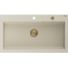 Mexen Slido granitinė 1 dubens plautuvė 900 x 500 mm, smėlio spalvos, auksinis sifonas - 6528901005-69-G
