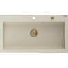 Mexen Slido granitinė virtuvinė kriauklė, 1 kamerinė, 900 x 500 mm, smėlio spalvos, auksinis sifonas - 6528901005-69-G