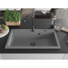 Mexen Slido granitinė plautuvė su 1 dubeniu, 900 x 500 mm, pilka, juodas sifonas - 6528901005-71-B