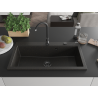 Mexen Slido granito plautuvė su 1 dubeniu 900 x 500 mm, juoda / auksinio metalo spalvos, juodas sifonas - 6528901005-75-B