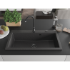 Mexen Slido granitinė vienos kameros plautuvė 900 x 500 mm, juoda su taškeliais, juodas sifonas - 6528901005-76-B