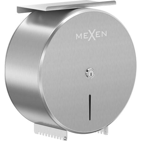 Mexen Spira-H+ tualetinio popieriaus konteineris su telefono lentyna, inox - 70K561-01