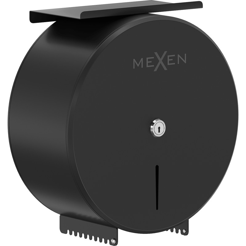 Mexen Spira-H+ tualetinio popieriaus laikiklis su lentyna telefonui, juoda matinė - 70K561-70