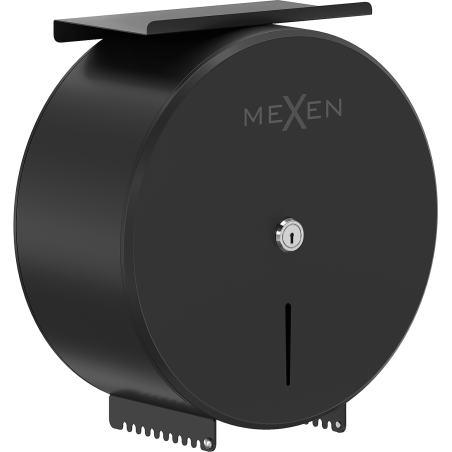 Mexen Spira-H+ tualetinio popieriaus laikiklis su lentyna telefonui, juoda matinė - 70K561-70