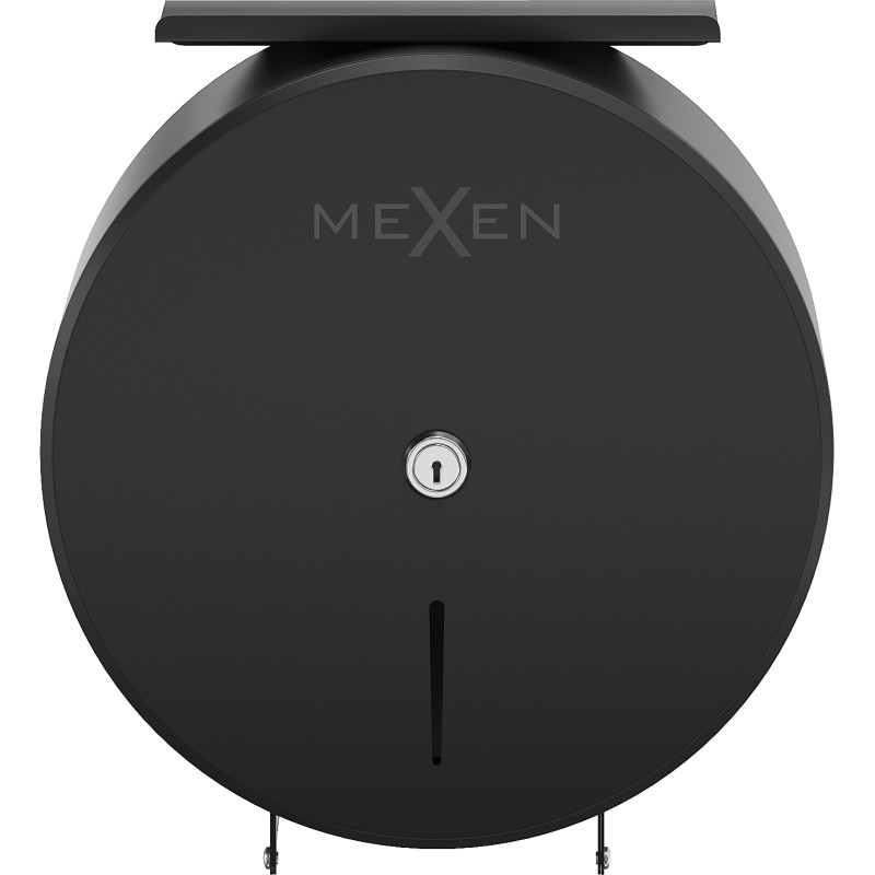 Mexen Spira-H+ tualetinio popieriaus laikiklis su lentyna telefonui, juoda matinė - 70K561-70