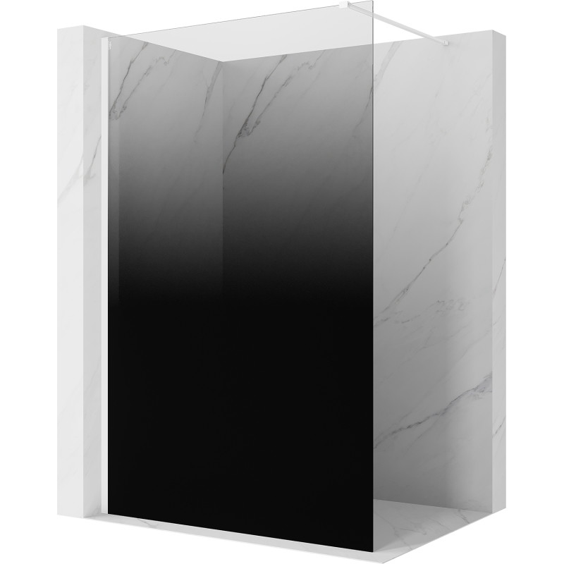 Mexen Kioto dušo kabinos sienelė Walk-in 120 x 200 cm, ombre juoda 8 mm, balta - 800-120-101-20-76
