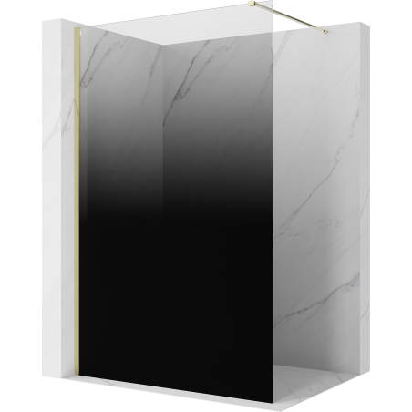 Mexen Kioto walk-in dušo siena 80 x 200 cm, ombre juoda 8 mm, auksinė - 800-080-101-50-76