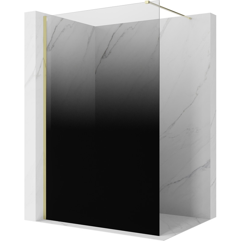 Mexen Kioto dušo siena Walk-in 150 x 200 cm, ombre juoda 8 mm, auksinė - 800-150-101-50-76