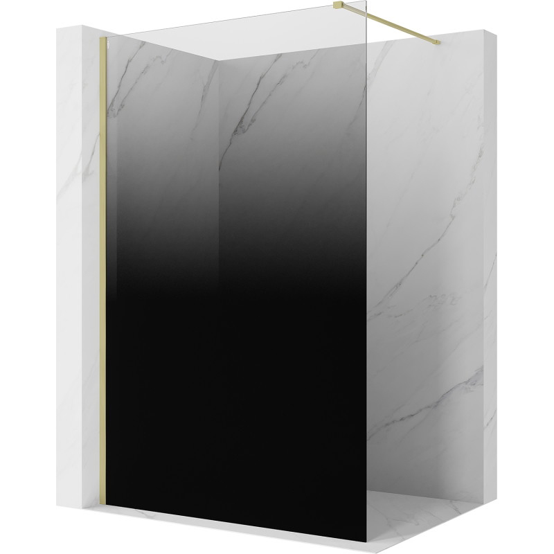 Mexen Kioto Dušo sienelė Walk-in 100 x 200 cm, ombre juoda 8 mm, auksinė šlifuota - 800-100-101-55-76