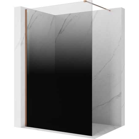 Mexen Kioto dušo sienelė Walk-in 90 x 200 cm, juoda ombrė 8 mm, rausvas auksas - 800-090-101-60-76