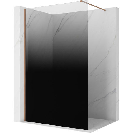 Mexen Kioto dušo sienelė Walk-in 90 x 200 cm, ombre juoda 8 mm, šveista varis - 800-090-101-65-76