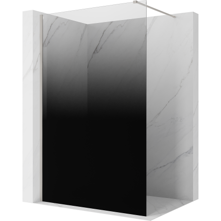 Mexen Kioto dušo sienelė Walk-in 90 x 200 cm, ombre juoda 8 mm, šlifuotas nikelis - 800-090-101-97-76