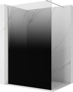 Mexen Kioto dušo sienelė Walk-in 150 x 200 cm, ombre juoda 8 mm, šlifuotas nikelis - 800-150-101-97-76
