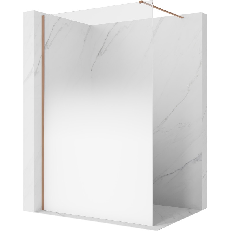 Mexen Kioto Dušo sienelė Walk-in 70 x 200 cm, balta ombre 8 mm, šlifuotas varis - 800-070-101-65-86