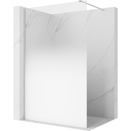 Mexen Kioto Dušo sienelė Walk-in 100 x 200 cm, ombre balta 8 mm, šlifuotas nikelis - 800-100-101-97-86