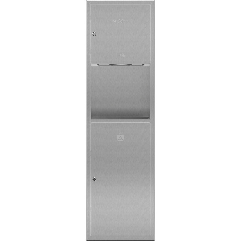 Mexen Linox nišinis popierinių rankšluosčių dėklas su šiukšliadėže, inox - 70K003-01 - 70K002-01