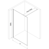 Mexen Kioto dušo sienelė Walk-in 120 x 200 cm, skaidrios kristalinės 12 mm, balta - 800-120-101-20-04-X