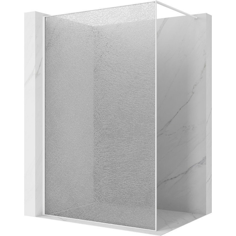 Mexen Kioto dušo sienelė Walk-in 120 x 200 cm, skaidrios kristalinės 12 mm, balta - 800-120-101-20-04-X