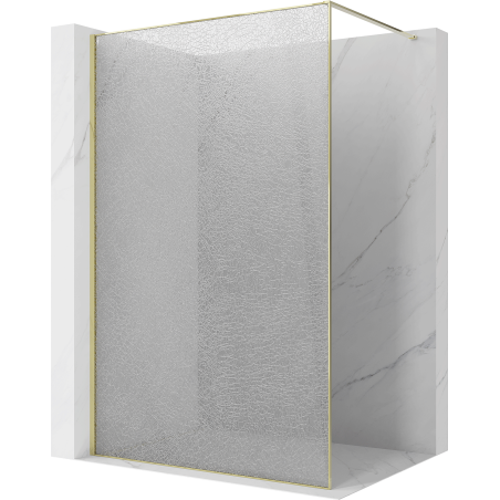 Mexen Kioto dušo sienelė Walk-in 90 x 200 cm, skaidri crackle 12 mm, auksinė - 800-090-101-50-04-X