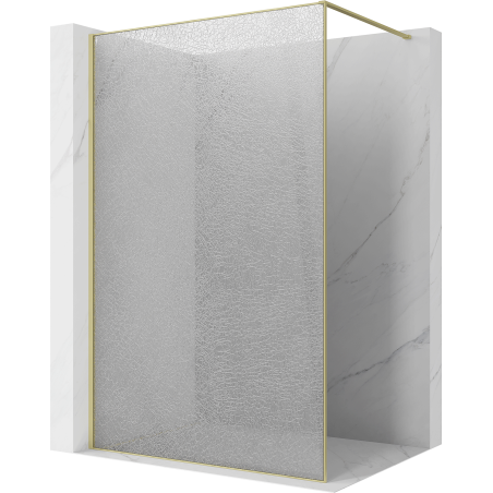 Mexen Kioto dušo pertvara Walk-in 100 x 200 cm, crackle skaidrus 12 mm, auksinė šukuota - 800-100-101-55-04-X
