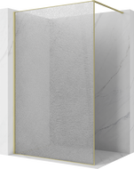 Mexen Kioto dušo siena Walk-in 130 x 200 cm, crackle permatomas 12 mm, auksinis šlifuotas - 800-130-101-55-04-X