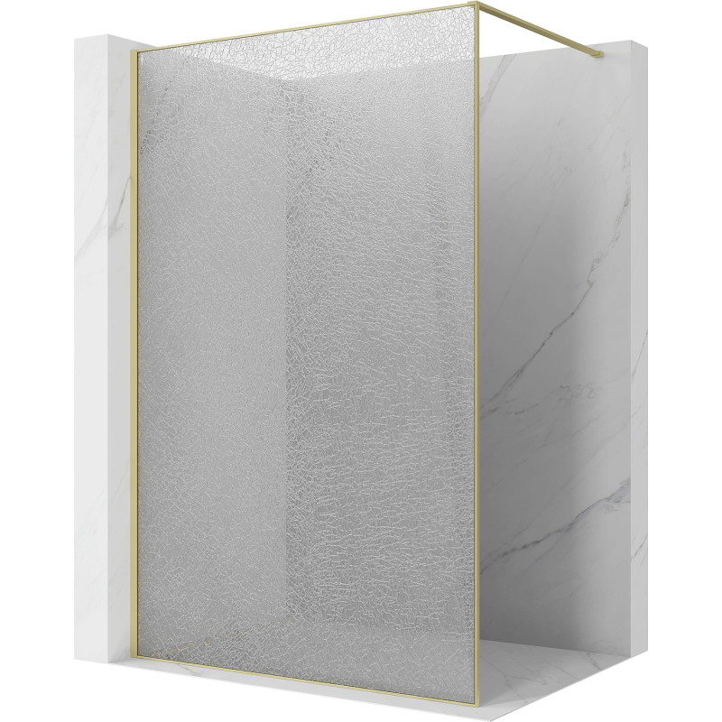 Mexen Kioto dušo siena Walk-in 150 x 200 cm, crackle skaidrus 12 mm, auksinė šlifuota - 800-150-101-55-04-X