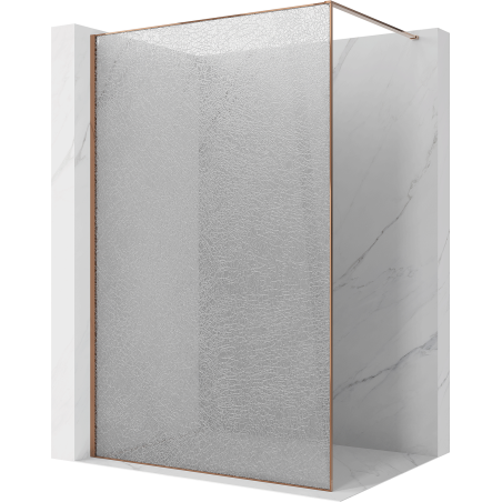 Mexen Kioto Dušo siena Walk-in 150 x 200 cm, crackle transparentinis 12 mm, rožinis auksas - 800-150-101-60-04-X