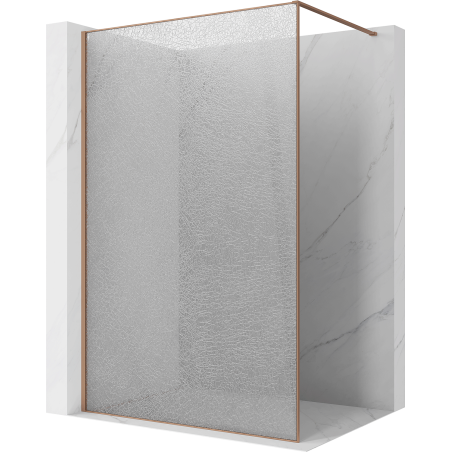 Mexen Kioto dušo sienelė Walk-in 140 x 200 cm, skaidri įtrūkusi 12 mm, šlifuota varis - 800-140-101-65-04-X