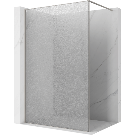 Mexen Kioto Dušo sienelė Walk-in 130 x 200 cm, skaidrus crackle 12 mm, šlifuotas nikelis - 800-130-101-97-04-X