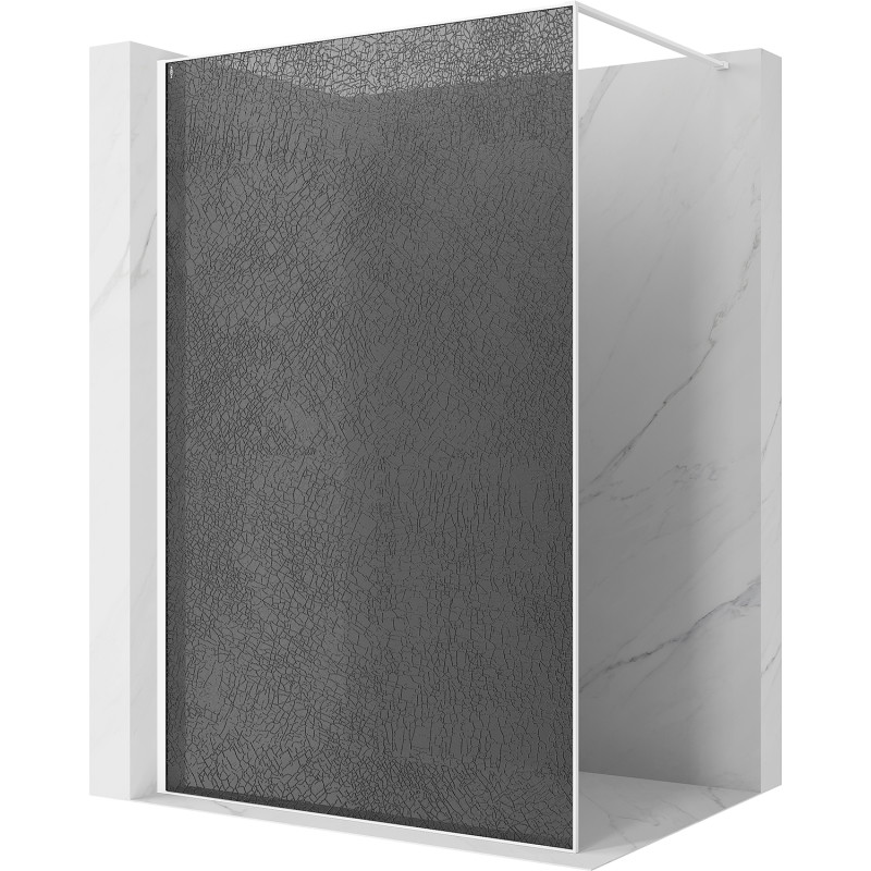 Mexen Kioto dušo siena Walk-in 70 x 200 cm, grafito įtrūkis 12 mm, balta - 800-070-101-20-44-X