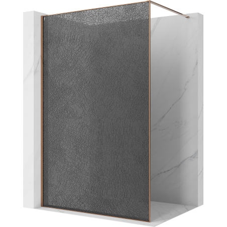 Mexen Kioto Dušo siena Walk-in 100 x 200 cm, grafito įtrūkimas 12 mm, rožinis auksas - 800-100-101-60-44-X