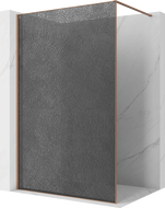 Mexen Kioto dušo pertvara Walk-in 150 x 200 cm, crackle grafitas 12 mm, šlifuotas varis - 800-150-101-65-44-X