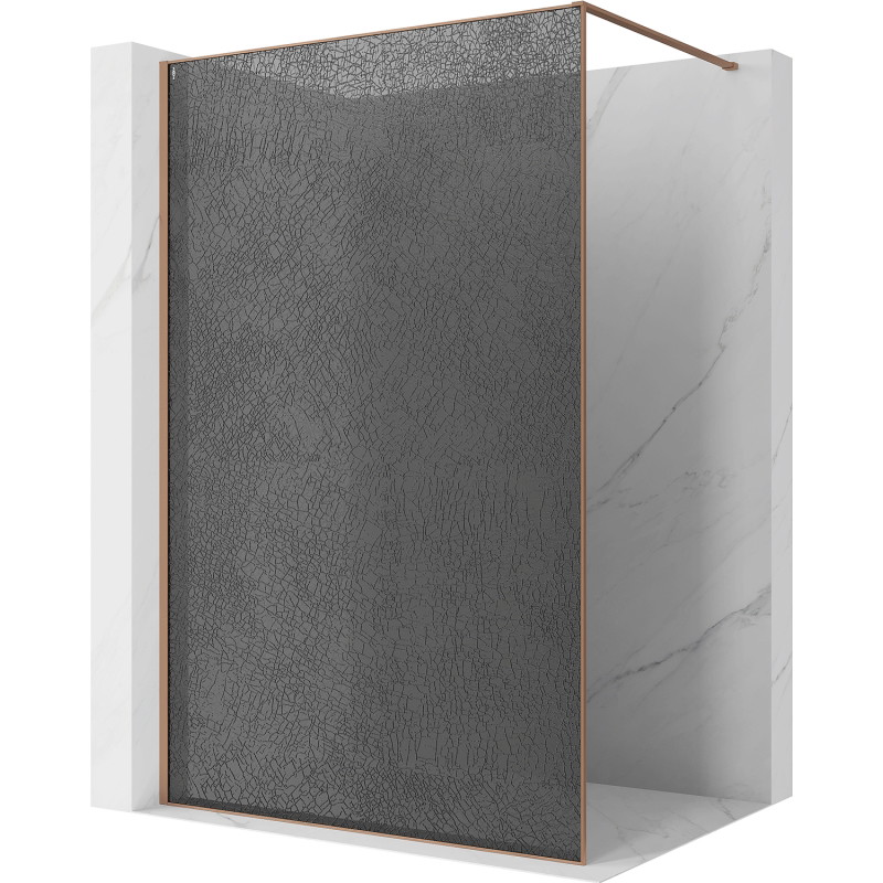 Mexen Kioto Dušo sienelė Walk-in 160 x 200 cm, crackle grafito 12 mm, šepečio varis - 800-160-101-65-44-X