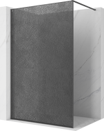 Mexen Kioto dušo pertvara Walk-in 150 x 200 cm, grafito Crackle 12 mm, šlifuota ginklų pilka - 800-150-101-66-44-X